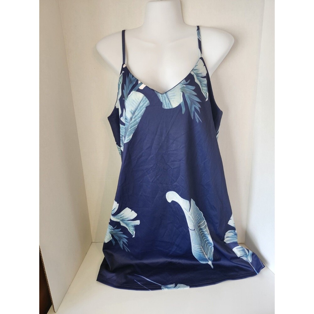 Women Fashion Tropical Palm Print Short Boho Summer Beach Dress